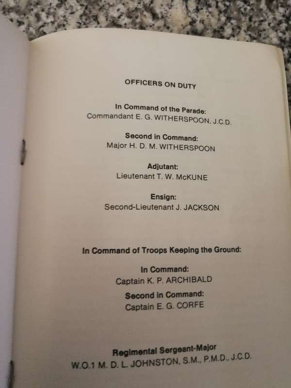 PRO PATRIA NATAL CARBINEER TROOPING THE COLOUR  at MARITZBURG COLLEGE 19 JANUARY 1980 Booklet