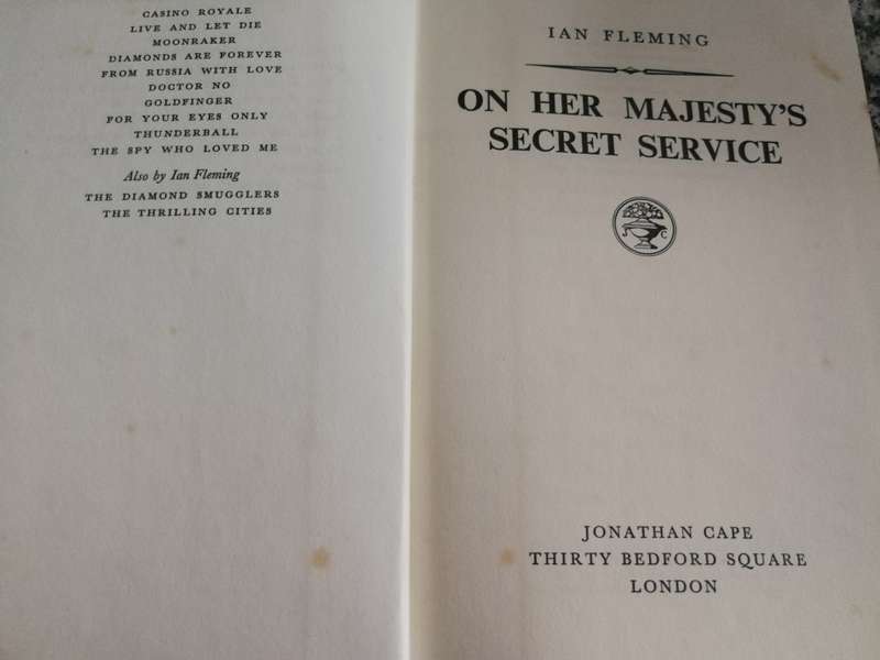 ON HER MAJESTY`S SECRET SERVICE IAN FLEMING Jonathan Cape First Edition Fifth Imp. 1963