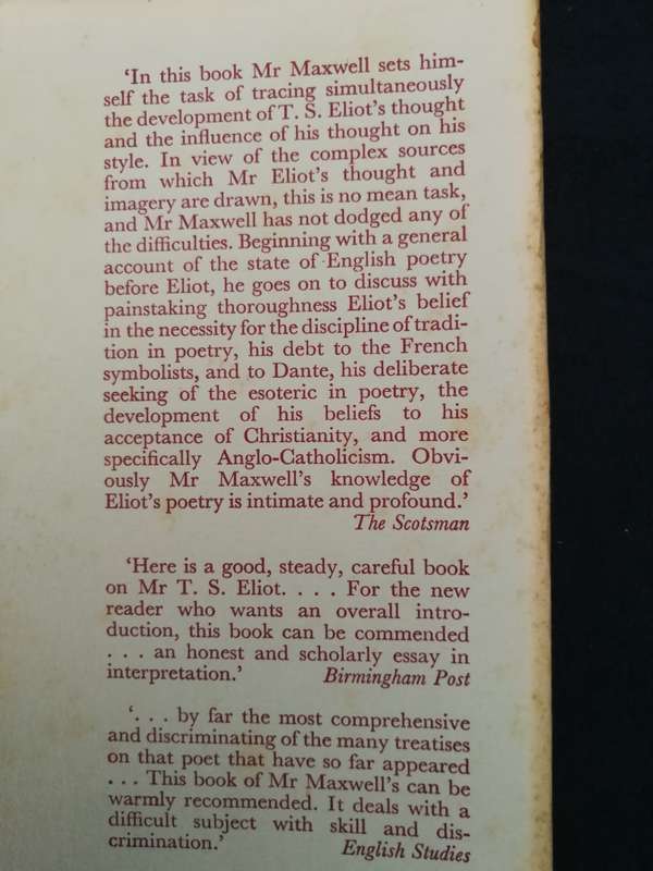 Bundle of 3 books  on T S ELIOT poems poetry