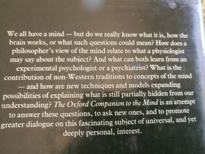 THE OXFORD COMPANION TO THE MIND Edited by RICHARD L GREGORY ( including philosophy psychiatry )