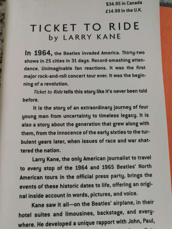 TICKET TO RIDE Inside the Beatles 1964 Tour By and SIGNED BY LARRY KANE  Book includes CD
