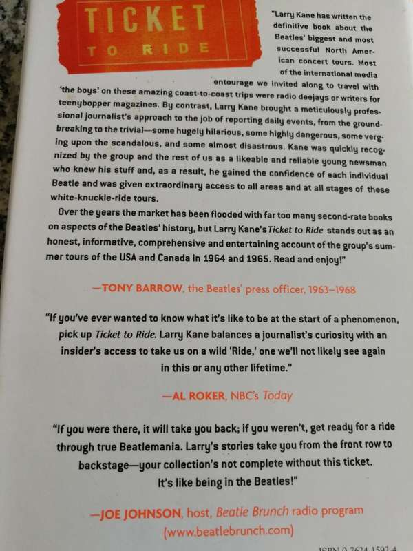TICKET TO RIDE Inside the Beatles 1964 Tour By and SIGNED BY LARRY KANE  Book includes CD