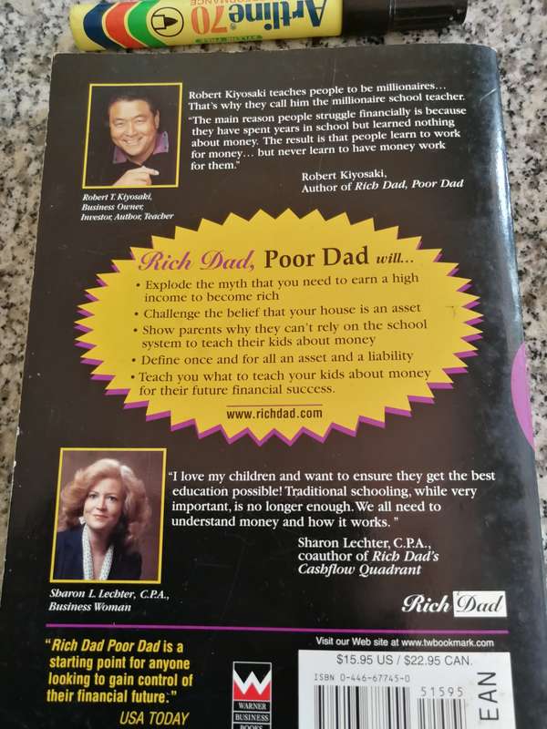 RICH DAD POOR DAD by ROBERT T KIYOSAKI  - teaching kids about money ( large format )