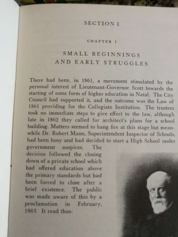 MARITZBURG COLLEGE 1863-1963 Being a History of Maritzburg High School & of Maritzburg R W KENT