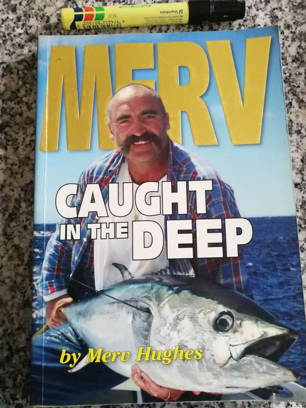 MERV CAUGHT IN THE DEEP MERV HUGHES  (  fishing angling including deep sea game fishing )