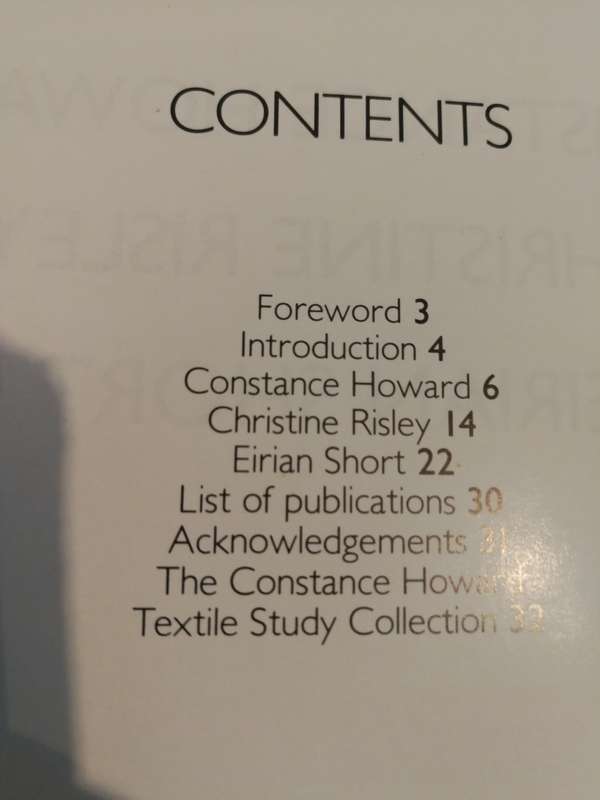 CONSTANCE HOWARD CHRISTINE RISLEY EIRIAN SHORT EMBROIDERY University of London Dept of Textiles 1985
