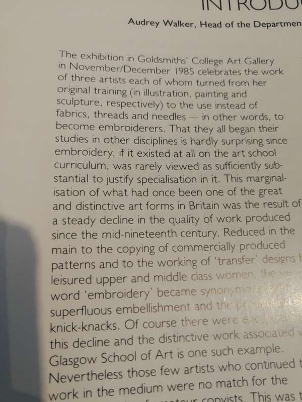 CONSTANCE HOWARD CHRISTINE RISLEY EIRIAN SHORT EMBROIDERY University of London Dept of Textiles 1985