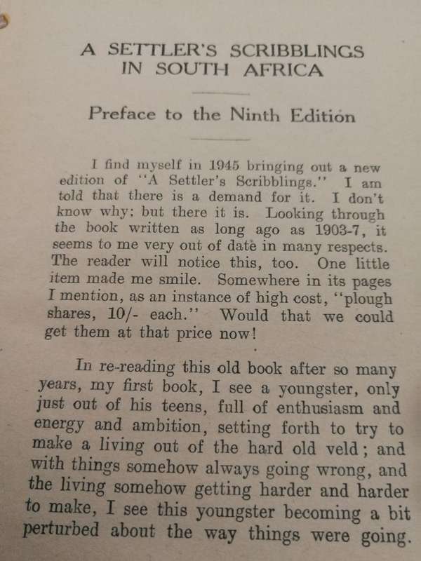 A SETTLERS SCRIBBLINGS IN SOUTH AFRICA LEONARD FLEMMING Published  1945 ( SETTLER`S )