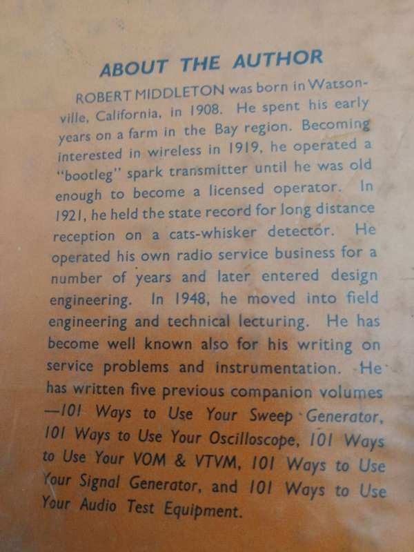 101 WAYS TO USE YOUR HAM TEST EQUIPMENT ROBERT G MIDDLETON ( Electronics electrical  )