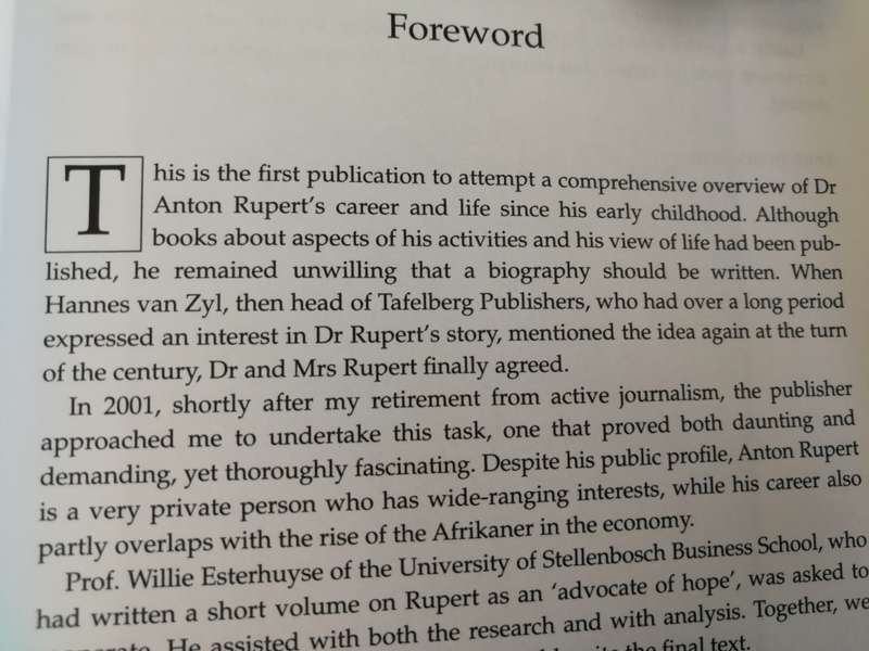 ANTON RUPERT A BIOGRAPHY EBBE DOMMISSE IN COOPERATION WITH WILLIE ESTERHUYSE