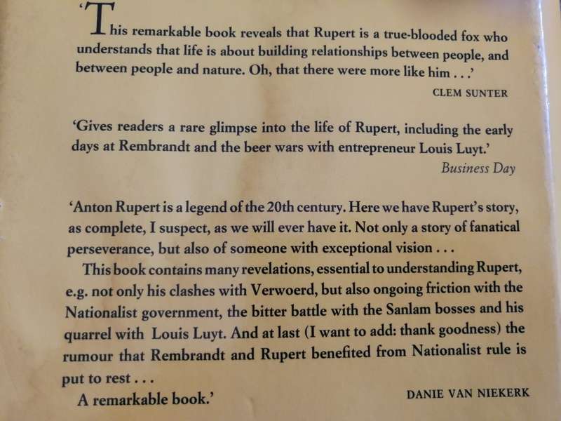 ANTON RUPERT A BIOGRAPHY EBBE DOMMISSE IN COOPERATION WITH WILLIE ESTERHUYSE