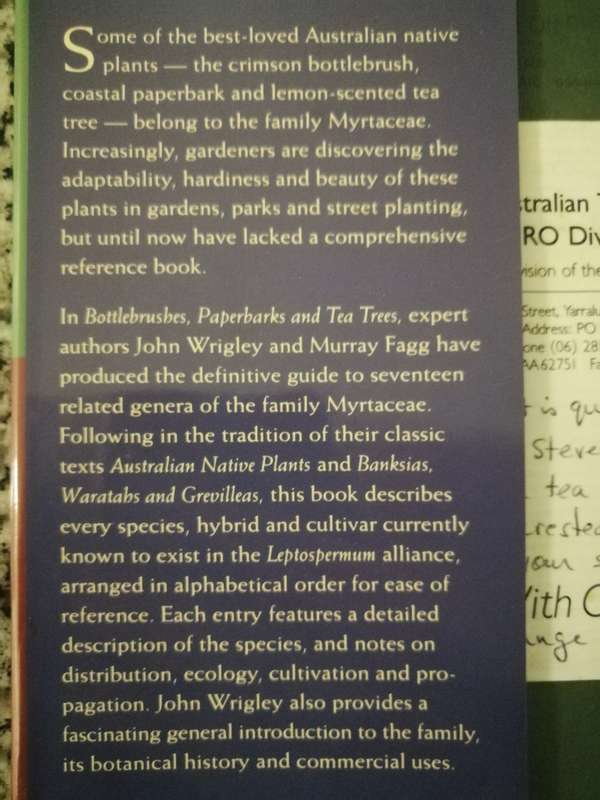 BOTTLEBRUSHES PAPERBARKS & TEA TREES  and other  LEPTOSPERMUM ALLIANCE JOHN W WRIGLEY MURRAY FAGG