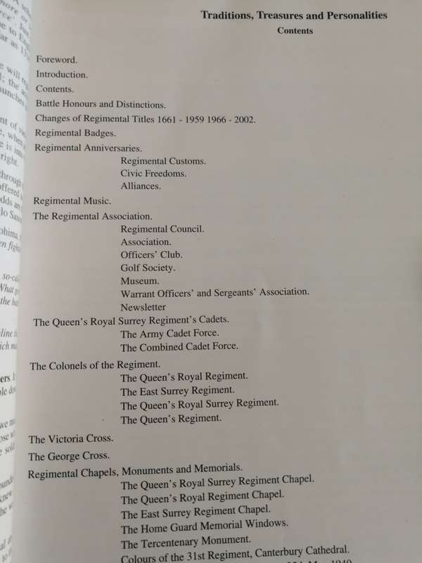 TRADITIONS TREASURES and PERSONALITIES of THE REGIMENT The Queen`s Royal Surrey Regiment