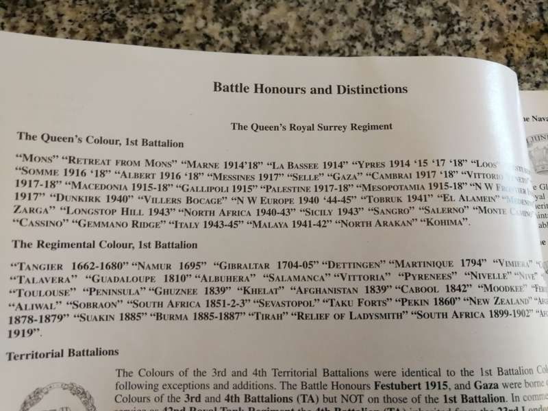 TRADITIONS TREASURES and PERSONALITIES of THE REGIMENT The Queen`s Royal Surrey Regiment