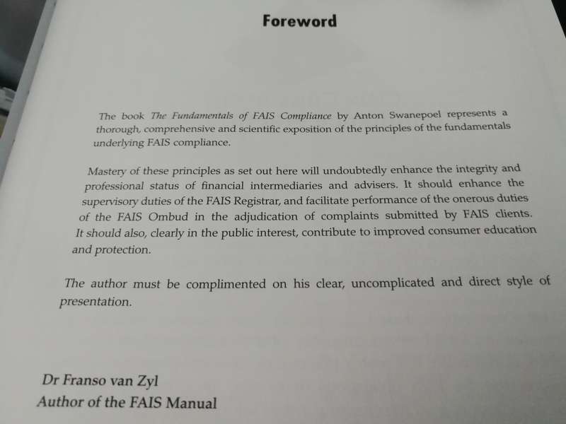 FUNDAMENTALS OF FAIS COMPLIANCE Financial Advisory & Intermediary Services ANTON SWANEPOEL Insurance