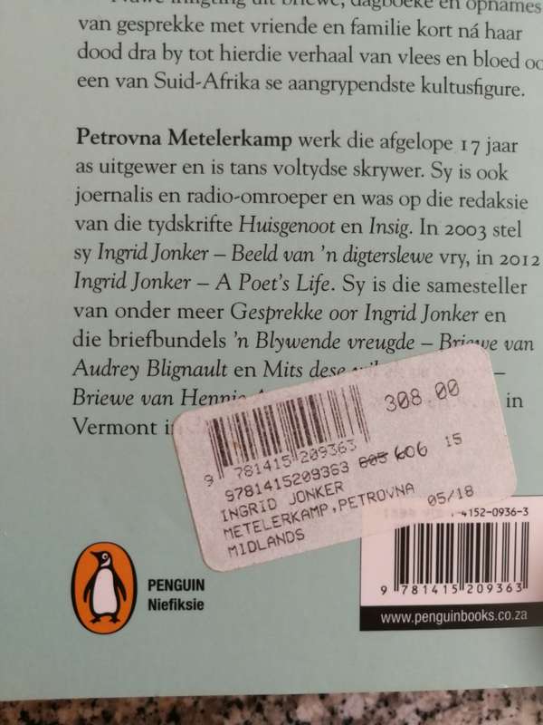INGRID JONKER `n BIOGRAFIE PETROVNA METELERKAMP