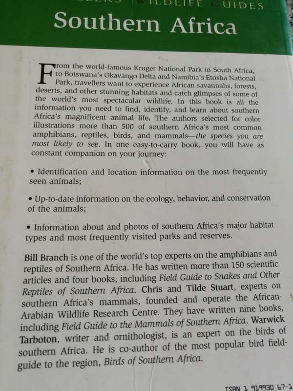 TRAVELLERS WILDLIFE GUIDES SOUTHERN AFRICA BILL BRANCH et al including Birds Reptiles and Mammals