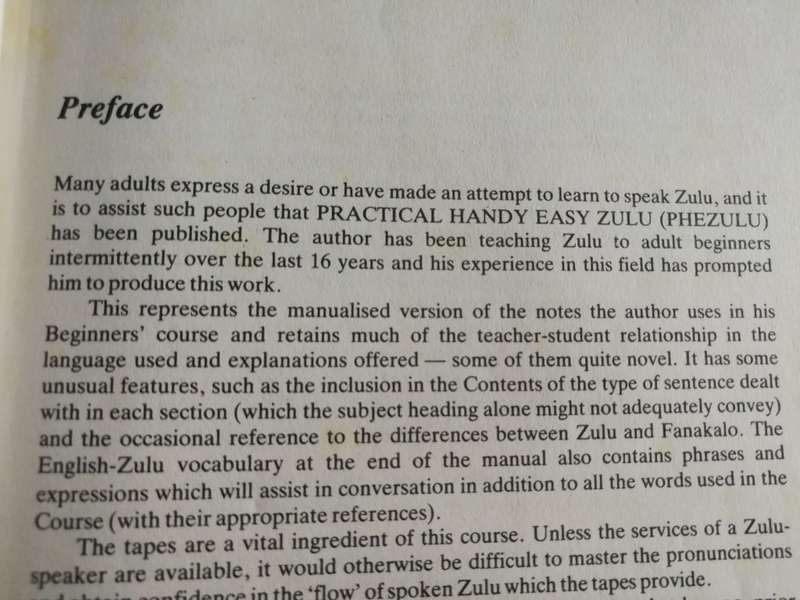 PHEZULU Practical Handy Easy ZULU A BEGINNERS COURSE J B TOWNSHEND ( Learning teaching Zulu language