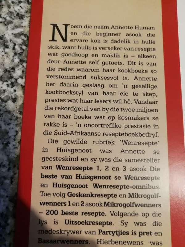 DIE NUWE BETER KORTPADKOS ANNETTE HUMAN Kook lekker met 3 tot 6 bestanddele