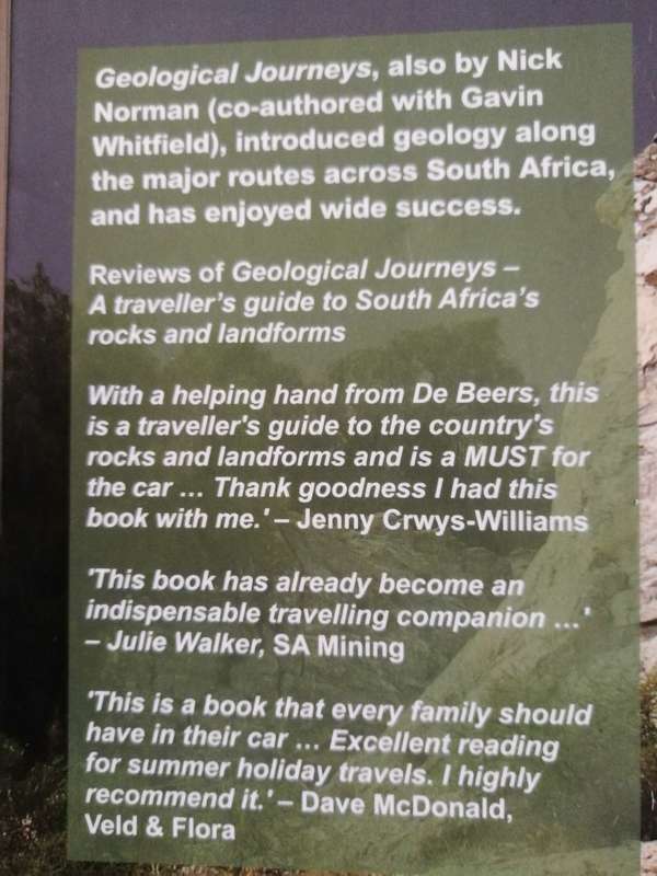 GEOLOGY  off the beaten track Exploring South Africa`s hidden treasures NICK NORMAN