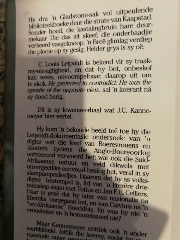 LEIPOLDT `n LEWENSVERHAAL J C KANNEMEYER ( Afrikaans )
