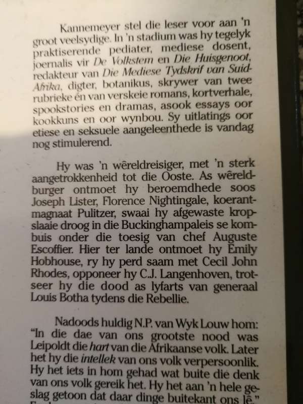 LEIPOLDT `n LEWENSVERHAAL J C KANNEMEYER ( Afrikaans )