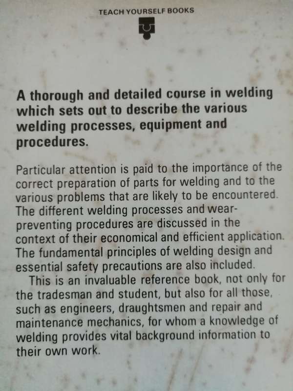 WELDING TEACH YOURSELF BOOKS  C G BRAINBRIDGE ( metalwork