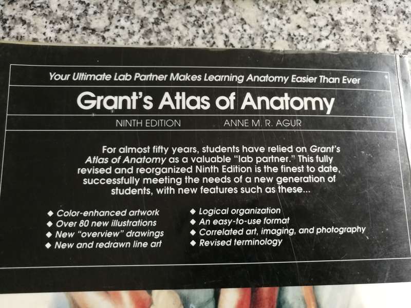 ATLAS OF ANATOMY NINETH EDITION ANNE M R AGUR ( human body dissecting reference )