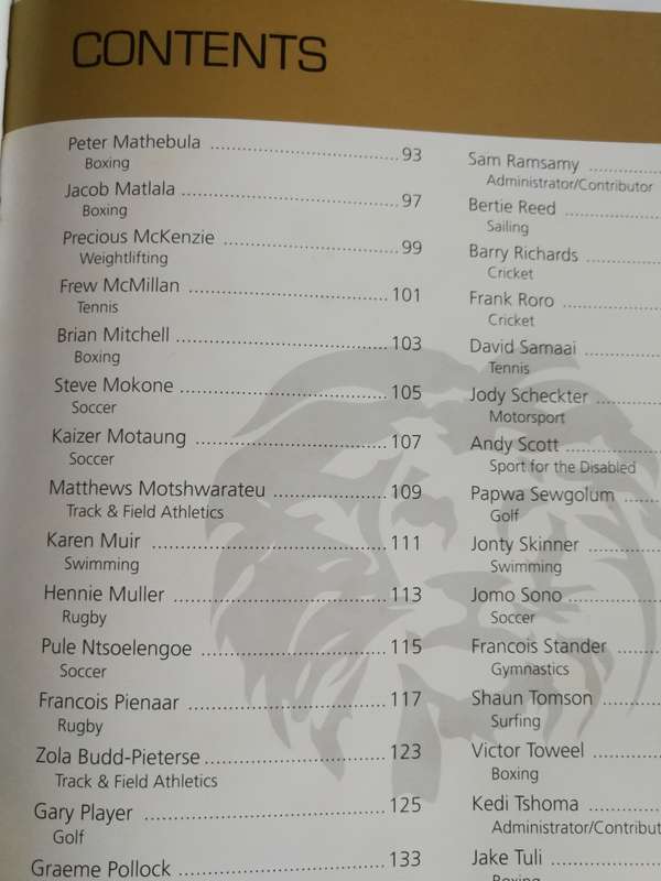 SOUTH AFRICAN SPORT HALL OF FAME YEARBOOK 2006 SASHOF
