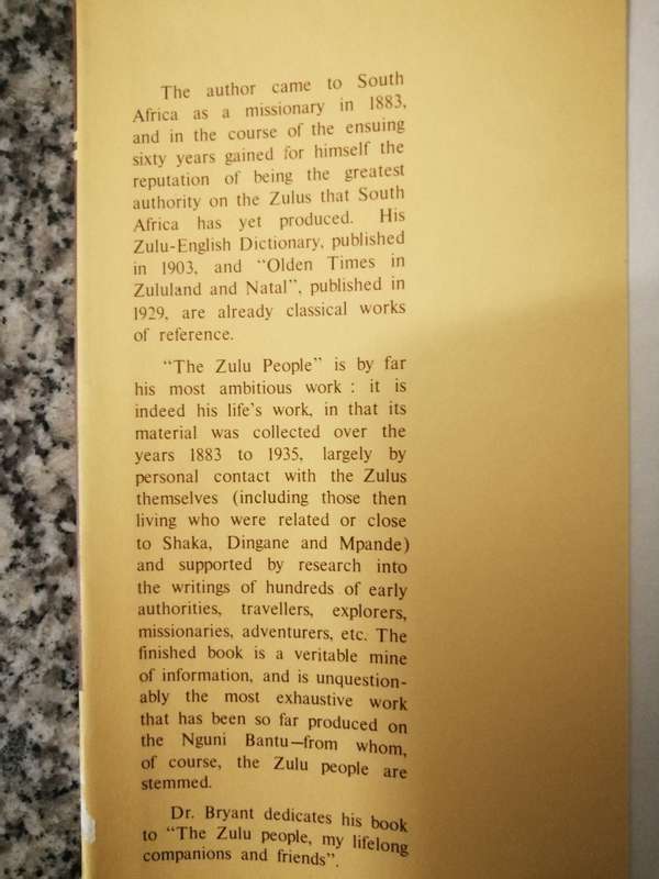 THE ZULU PEOPLE As they Were Before the White Man Came A T BRYANT