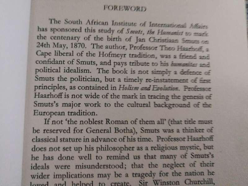 SMUTS THE HUMANIST A Personal Reminiscence by T J HAARHOFF