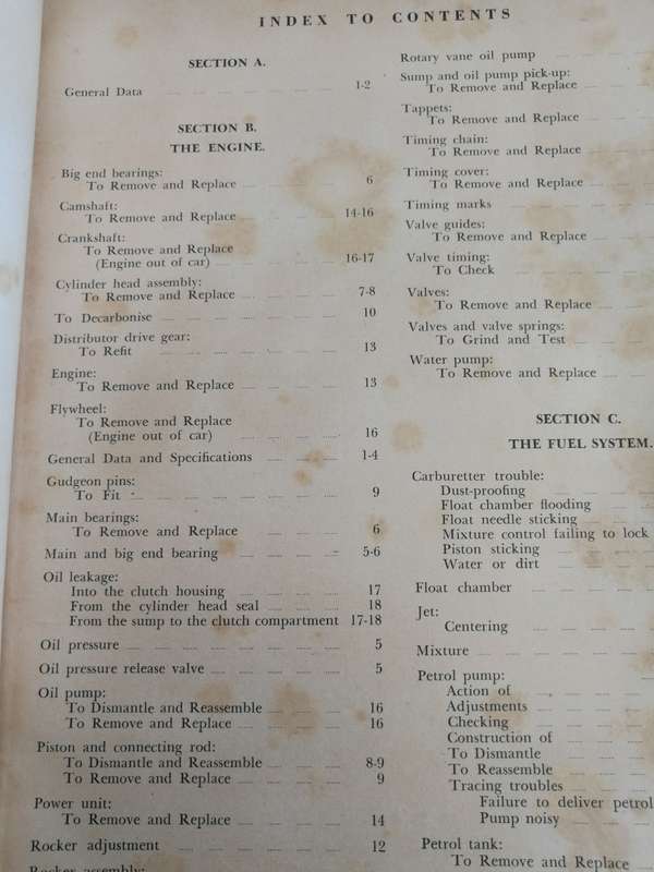 SERVICE MANUAL FOR MORRIS MINOR 1000 Scientific Magazines Publishing 1958