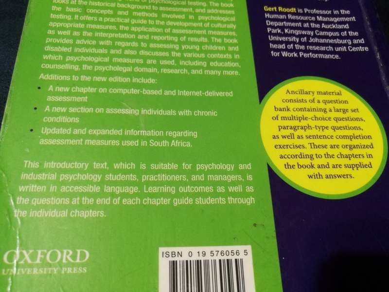 AN INTRODUCTION TO PSYCHOLOGICAL ASSESSMENT in the South African Context 2nd Edition 2006  psycology