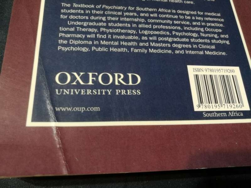 TEXTBOOK OF PSYCHIATRY FOR SOUTHERN AFRICA Ed. ROBERTSON ALLWOOD  and GAGIANO medical therapy