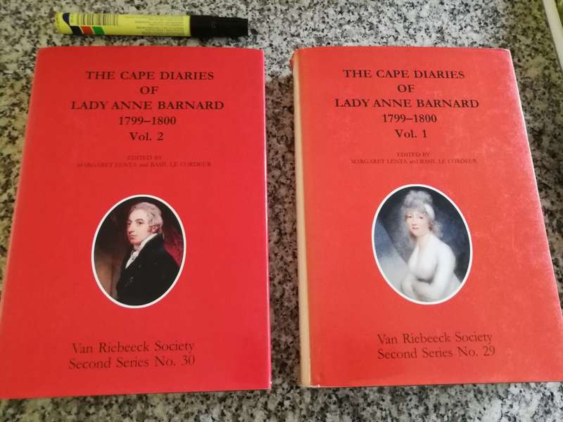 THE CAPE DIARIES OF LADY ANNE BARNARD 1799-1800 VOLUMES 1 & 2 Van Riebeeck Soc. Second Series