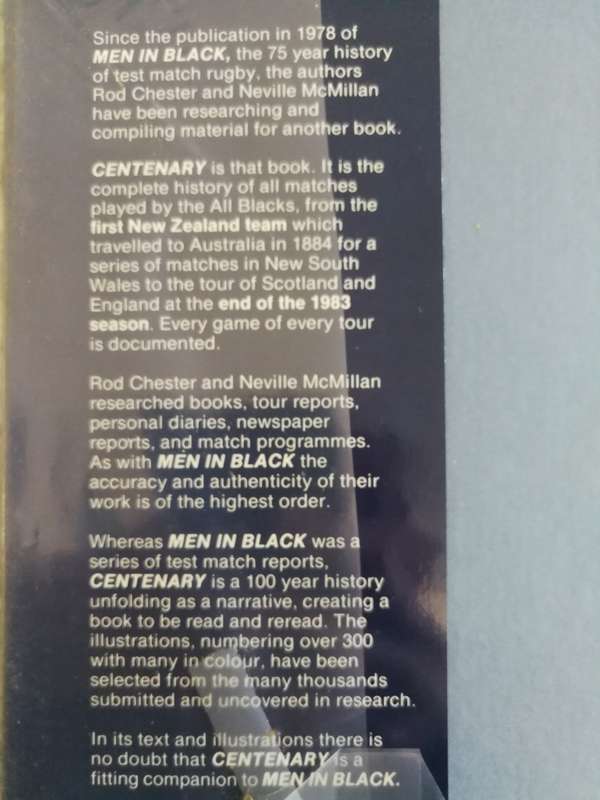 100 YEARS OF ALL BLACK RUGBY CENTENARY 1884 - 1983 R H CHESTER & N A C McMILLAN