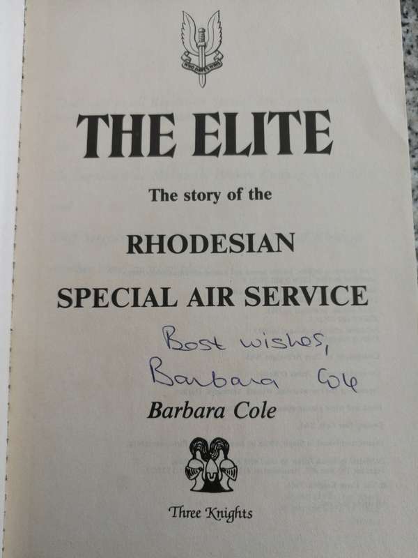 SIGNED THE ELITE The Story of the Rhodesian Special Air Service by & signed  BARBARA COLE Softcover