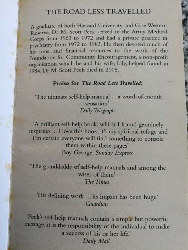 THE ROAD LESS TRAVELLED M SCOTT PECK