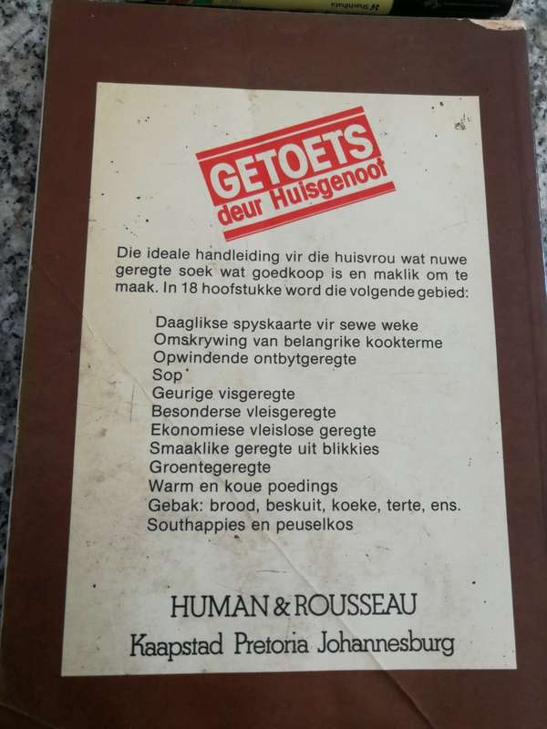 HUISGENOOT WENRESEPTE Boeke 1 tot 4 ( Vier Koekboeke Resete CARMEN NIEHAUS ANNETTE HUMAN )
