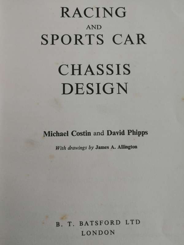 RACING & SPORTS CAR CHASSIS DESIGN M COSTIN and D PHIPPS Second Imp. 1962