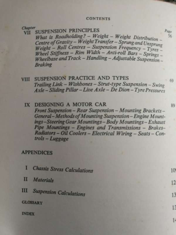 RACING & SPORTS CAR CHASSIS DESIGN M COSTIN and D PHIPPS Second Imp. 1962