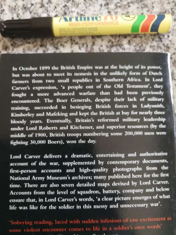 THE NATIONAL ARMY MUSEUM BOOK OF THE BOER WAR FIELD MARSHALL LORD CARVER