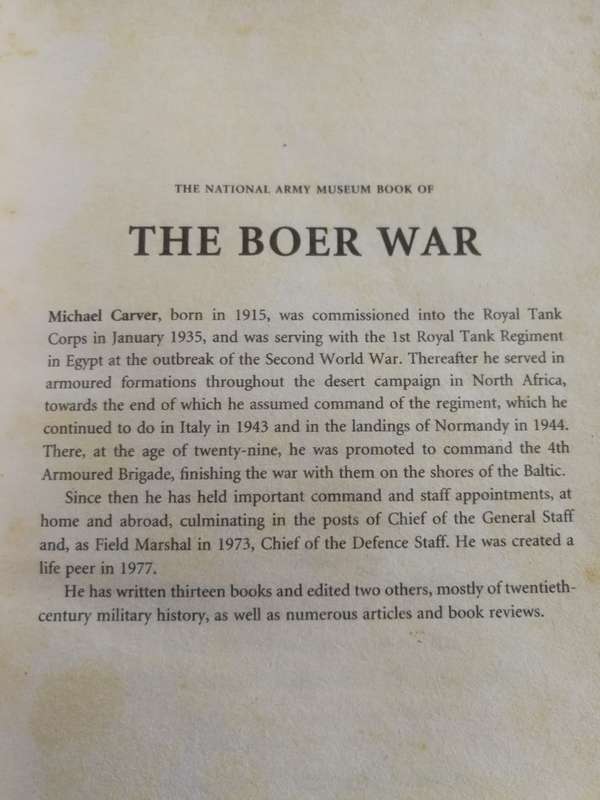 THE NATIONAL ARMY MUSEUM BOOK OF THE BOER WAR FIELD MARSHALL LORD CARVER