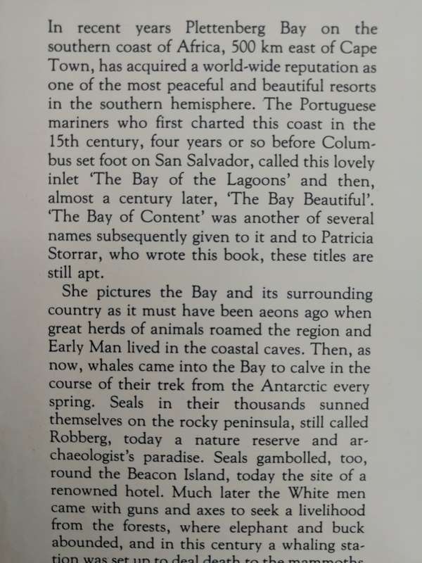 PORTRAIT OF PLETTENBERG BAY SIGNED  by  PATRICIA STORRAR   ( Second Revised Edition 1982 )