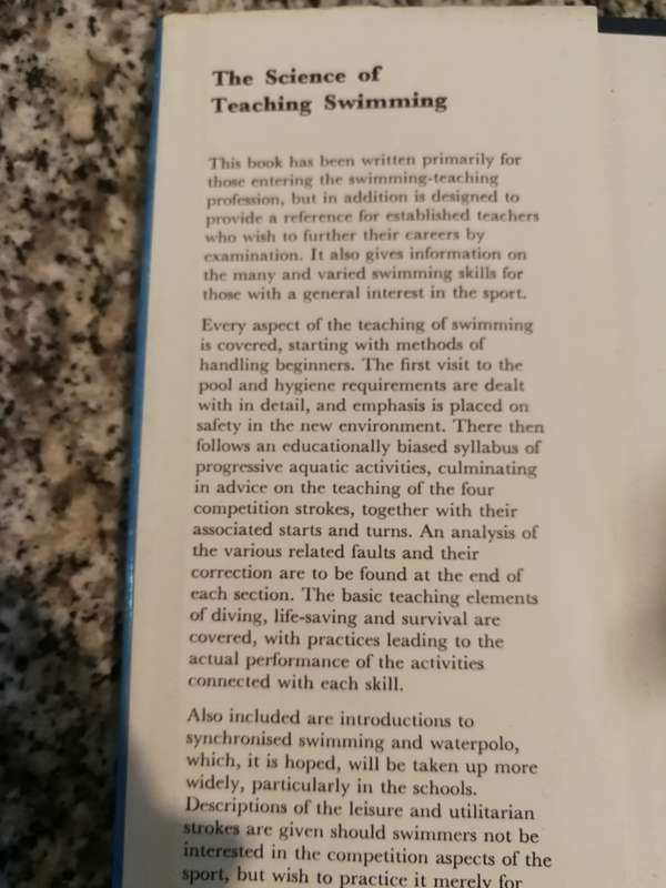 THE SCIENCE OF TEACHING SWIMMING MERVYN L PALMER includes an Intro into Synchronised and waterpolo
