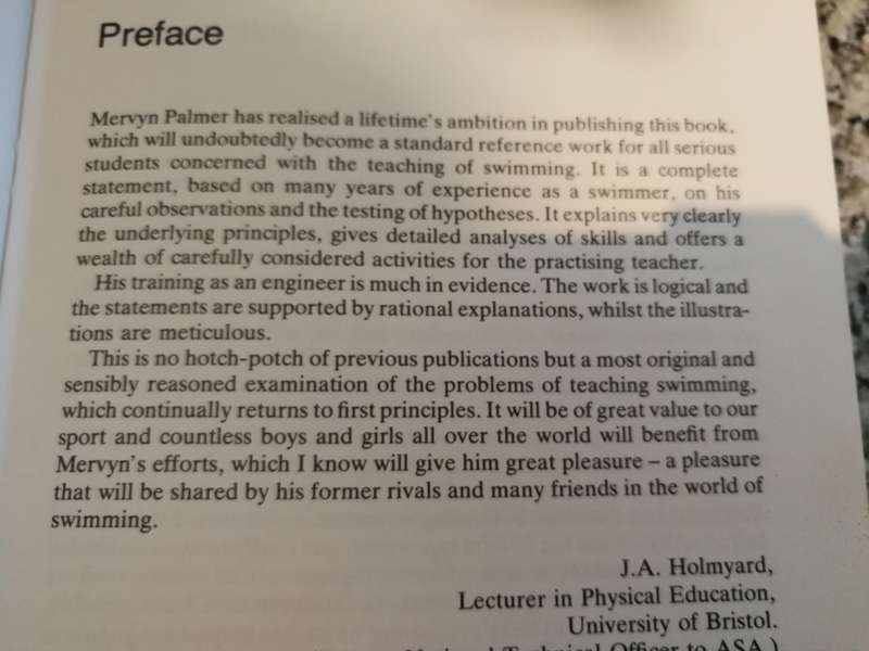 THE SCIENCE OF TEACHING SWIMMING MERVYN L PALMER includes an Intro into Synchronised and waterpolo