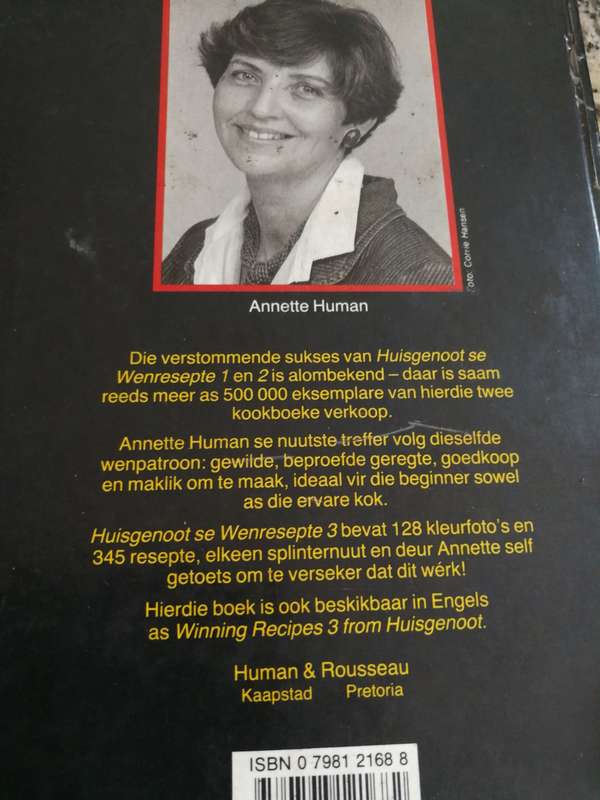 WENRESEPTE 1 2 AND 3 ANNETTE HUMAN 3 BOEKE HUISGENOOT KOOKBOEKE KOOKKUNS