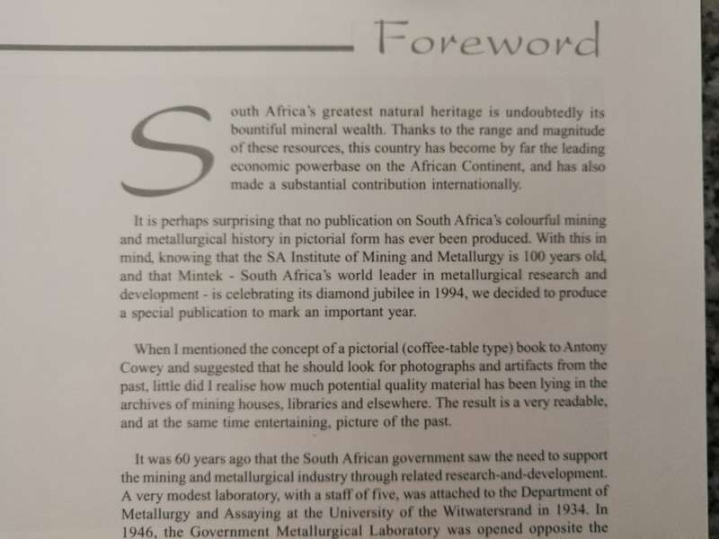 MINING AND METALLURGY IN SOUTH AFRICA A Pictorial History ANTONY COWEY 1994