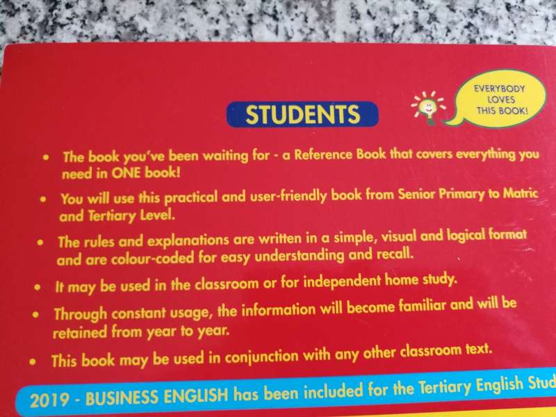 ENGLISH HANDBOOK and STUDY GUIDE A Comprehensive English Reference Book Senior Primary to Matric