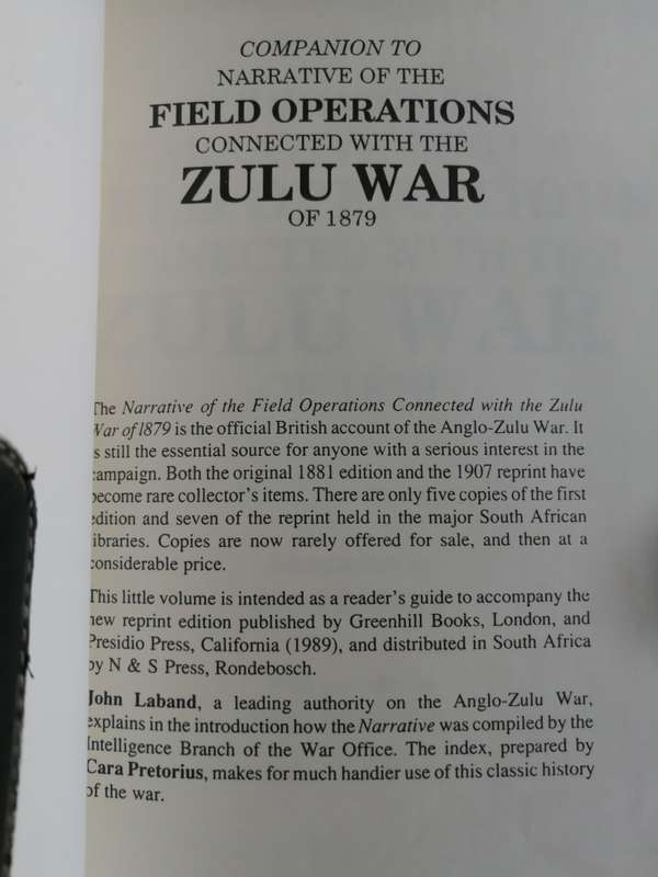 NARRATIVE OF THE FIELD OPERATIONS CONNECTED WITH THE ZULU WAR  + COMPANION TO THE NARRATIVE OF THE